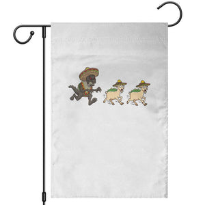 Funny Mexican Fiesta Gift Garden Flag Chupacabra Chasing Taco Goat TS12 White Print Your Wear