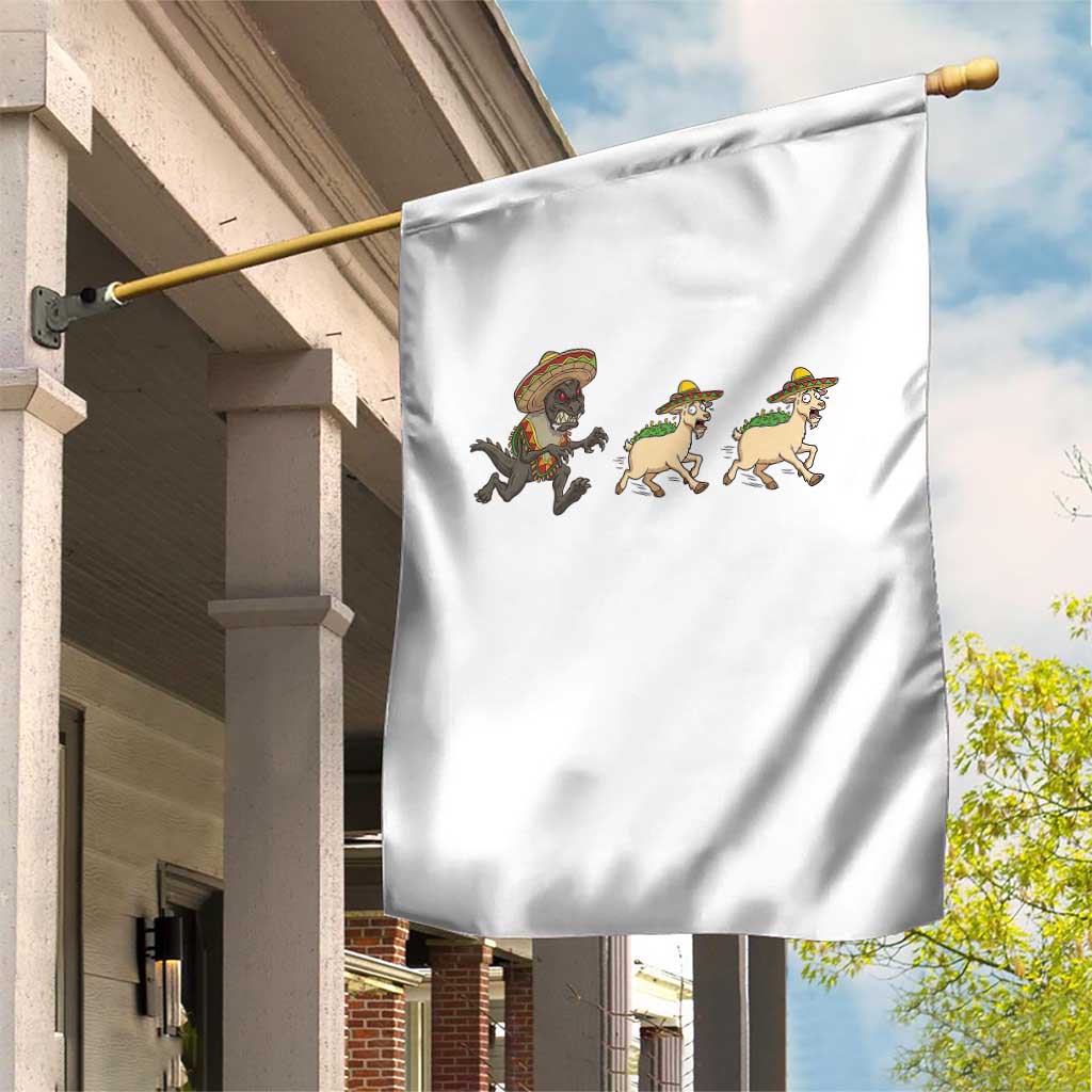 Funny Mexican Fiesta Gift Garden Flag Chupacabra Chasing Taco Goat TS12 Print Your Wear