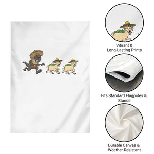 Funny Mexican Fiesta Gift Garden Flag Chupacabra Chasing Taco Goat TS12 Print Your Wear