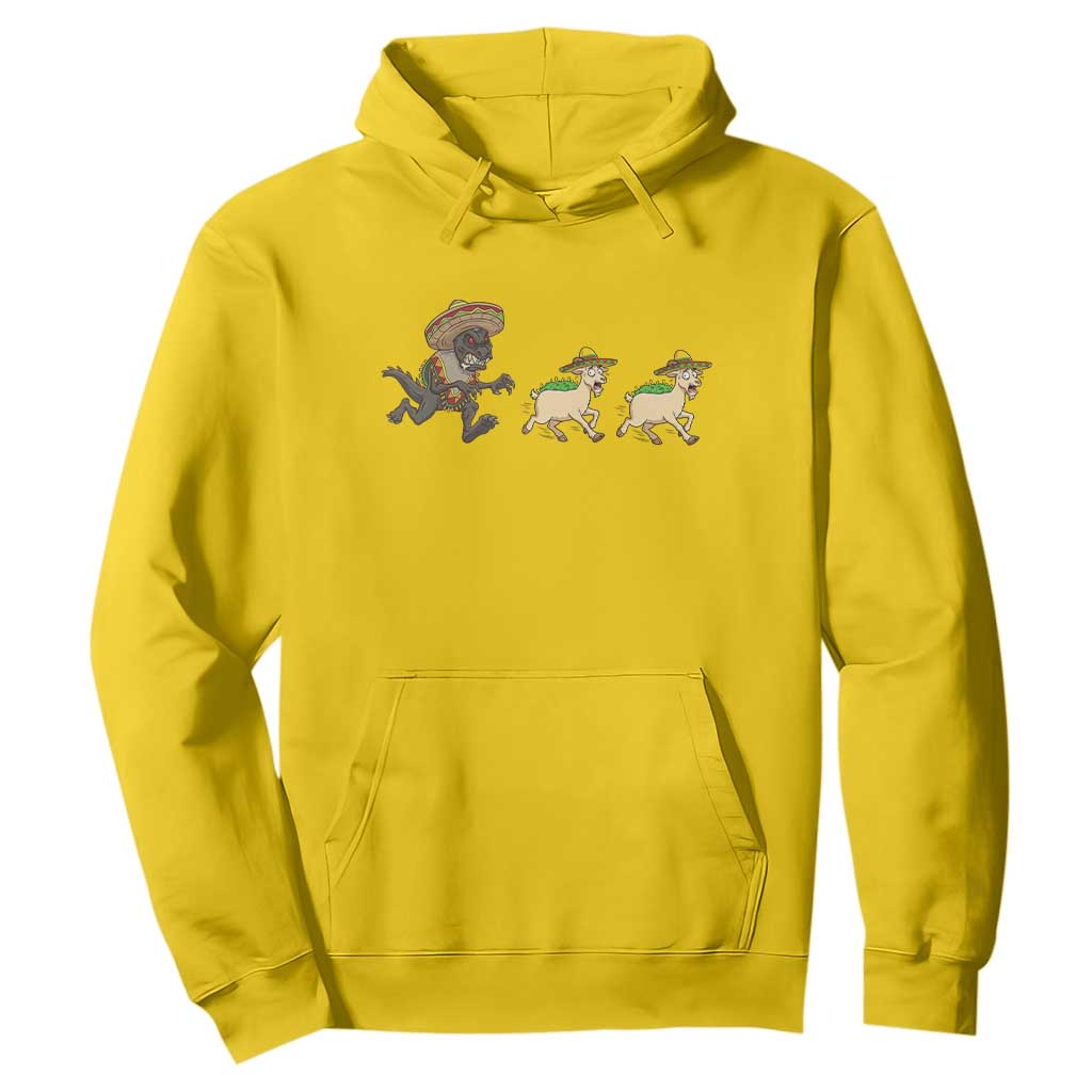 Funny Mexican Fiesta Gift Hoodie Chupacabra Chasing Taco Goat TS12 Daisy Print Your Wear