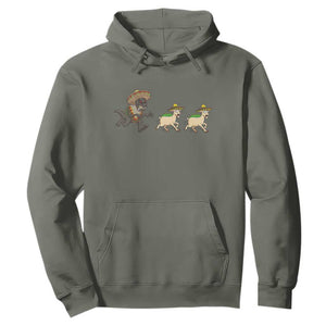 Funny Mexican Fiesta Gift Hoodie Chupacabra Chasing Taco Goat TS12 Military Green Print Your Wear