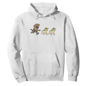 Funny Mexican Fiesta Gift Hoodie Chupacabra Chasing Taco Goat TS12 White Print Your Wear