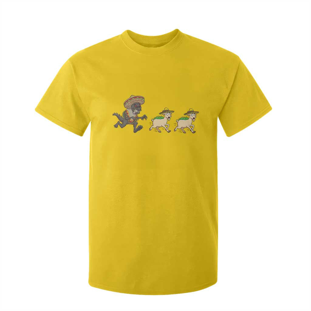 Funny Mexican Fiesta Gift T Shirt For Kid Chupacabra Chasing Taco Goat TS12 Daisy Print Your Wear