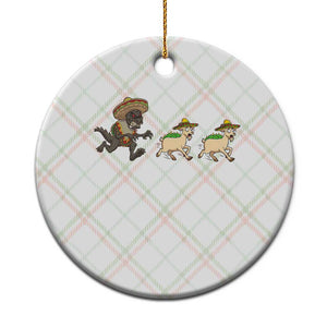Funny Mexican Fiesta Gift Ceramic Ornament Chupacabra Chasing Taco Goat TS12 1pc Christmas Plaid Print Your Wear