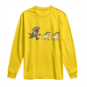 Funny Mexican Fiesta Gift Long Sleeve Shirt Chupacabra Chasing Taco Goat TS12 Daisy Print Your Wear