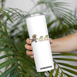 Funny Mexican Fiesta Gift Skinny Tumbler Chupacabra Chasing Taco Goat TS12 Print Your Wear