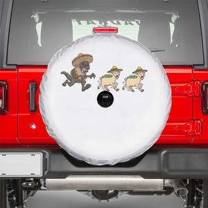 Funny Mexican Fiesta Gift Spare Tire Cover Chupacabra Chasing Taco Goat TS12 White Print Your Wear