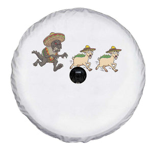 Funny Mexican Fiesta Gift Spare Tire Cover Chupacabra Chasing Taco Goat TS12 Print Your Wear