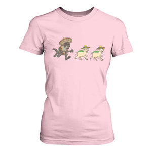 Funny Mexican Fiesta Gift T Shirt For Women Chupacabra Chasing Taco Goat TS12 Light Pink Print Your Wear