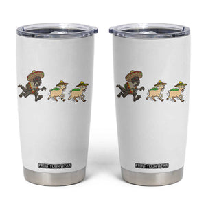 Funny Mexican Fiesta Gift Tumbler Cup Chupacabra Chasing Taco Goat TS12 White Print Your Wear