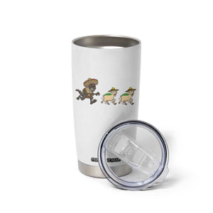 Funny Mexican Fiesta Gift Tumbler Cup Chupacabra Chasing Taco Goat TS12 Print Your Wear