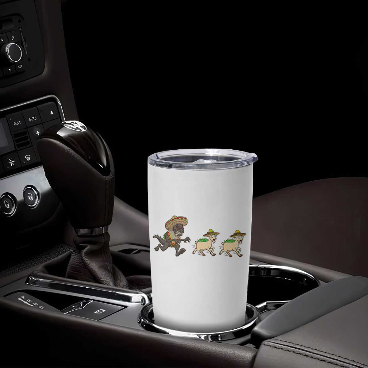 Funny Mexican Fiesta Gift Tumbler Cup Chupacabra Chasing Taco Goat TS12 Print Your Wear