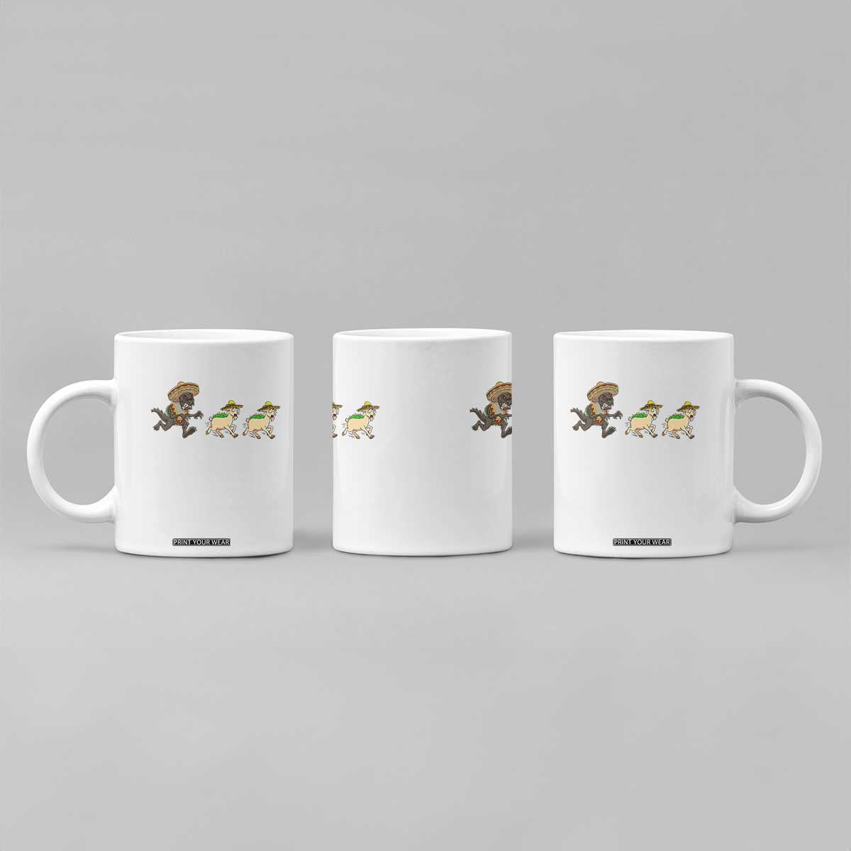 Funny Mexican Fiesta Gift Coffee Mug Chupacabra Chasing Taco Goat TS12 Print Your Wear