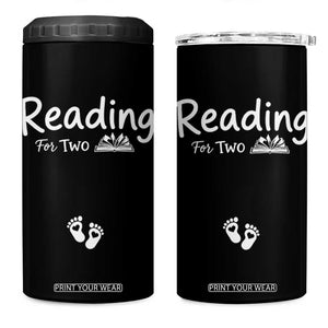 Pregnancy Announcement For Book Lovers 4 in 1 Can Cooler Tumbler Reading For Two TS12 One Size: 16 oz Black Print Your Wear
