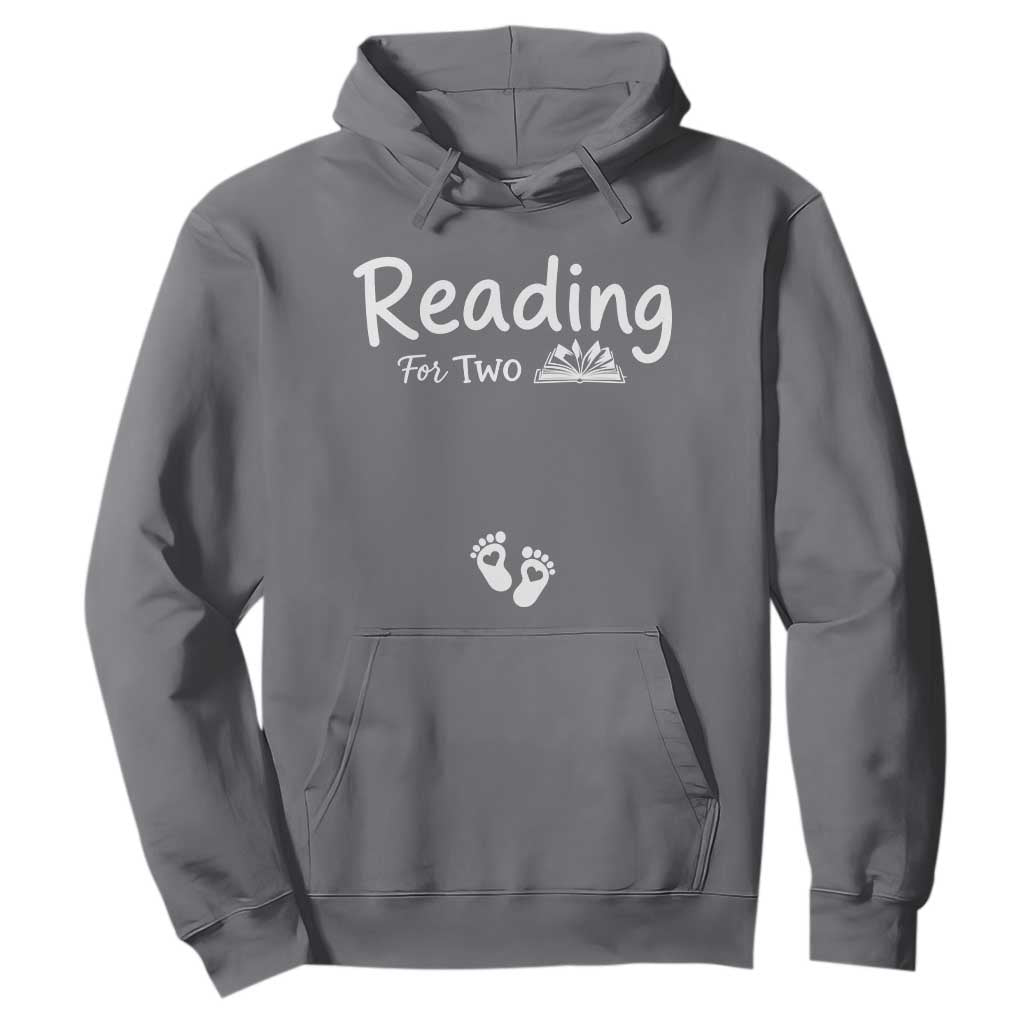 Pregnancy Announcement For Book Lovers Hoodie Reading For Two TS12 Charcoal Print Your Wear