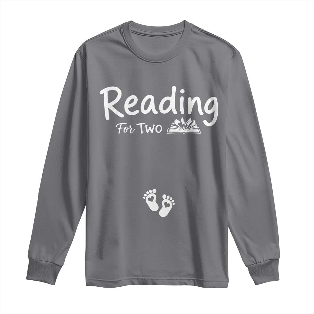 Pregnancy Announcement For Book Lovers Long Sleeve Shirt Reading For Two TS12 Charcoal Print Your Wear