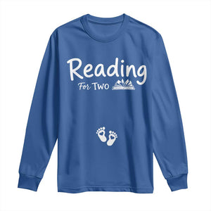 Pregnancy Announcement For Book Lovers Long Sleeve Shirt Reading For Two TS12 Royal Blue Print Your Wear