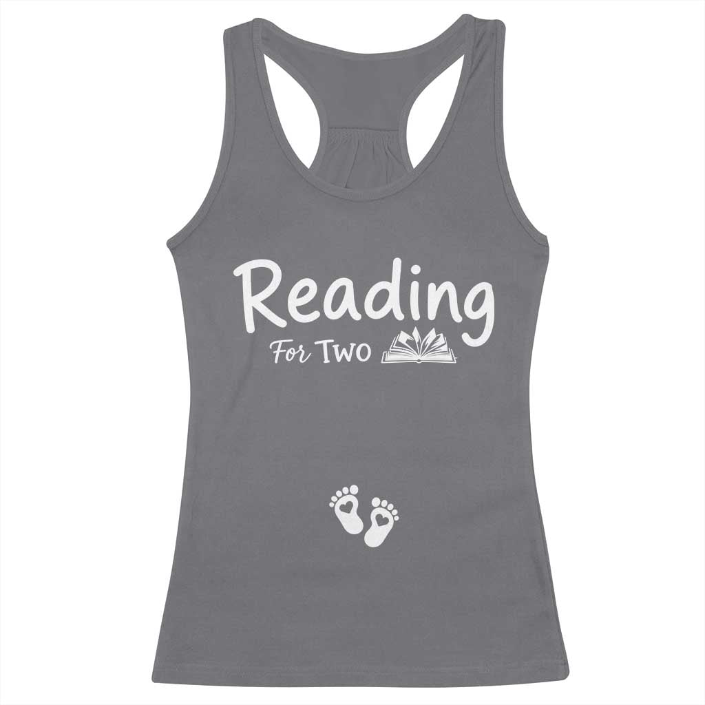 Pregnancy Announcement For Book Lovers Racerback Tank Top Reading For Two TS12 Charcoal Print Your Wear