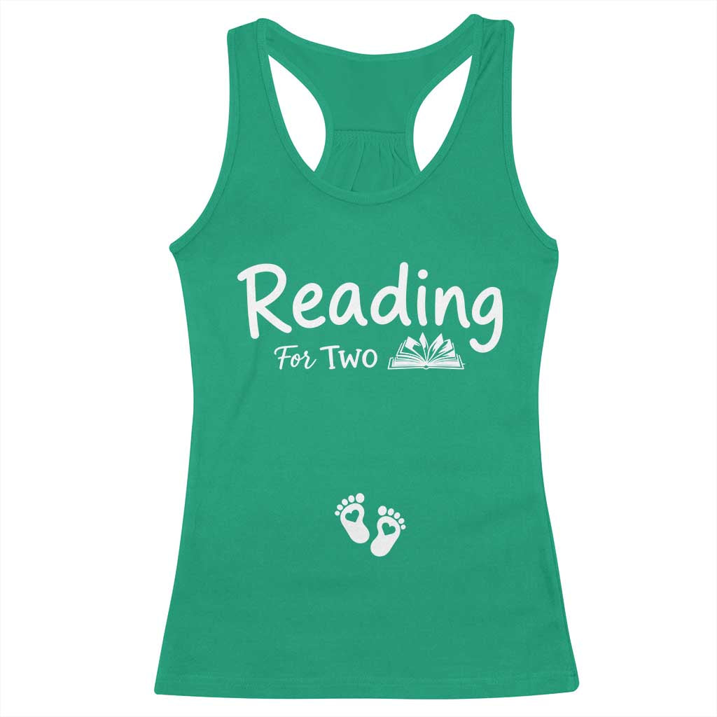 Pregnancy Announcement For Book Lovers Racerback Tank Top Reading For Two TS12 Irish Green Print Your Wear