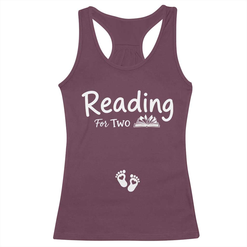 Pregnancy Announcement For Book Lovers Racerback Tank Top Reading For Two TS12 Maroon Print Your Wear
