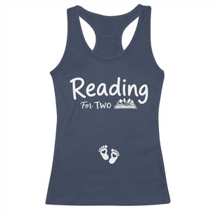 Pregnancy Announcement For Book Lovers Racerback Tank Top Reading For Two TS12 Navy Print Your Wear