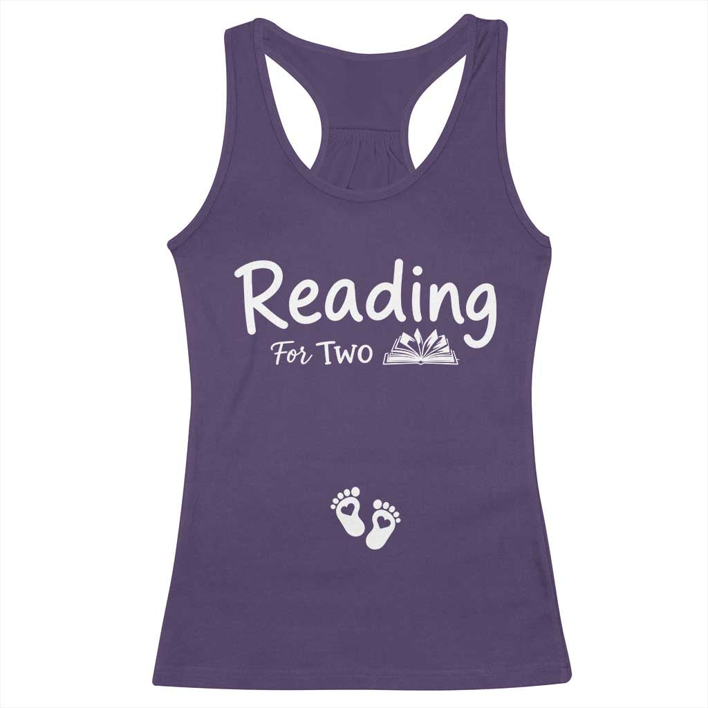 Pregnancy Announcement For Book Lovers Racerback Tank Top Reading For Two TS12 Purple Print Your Wear