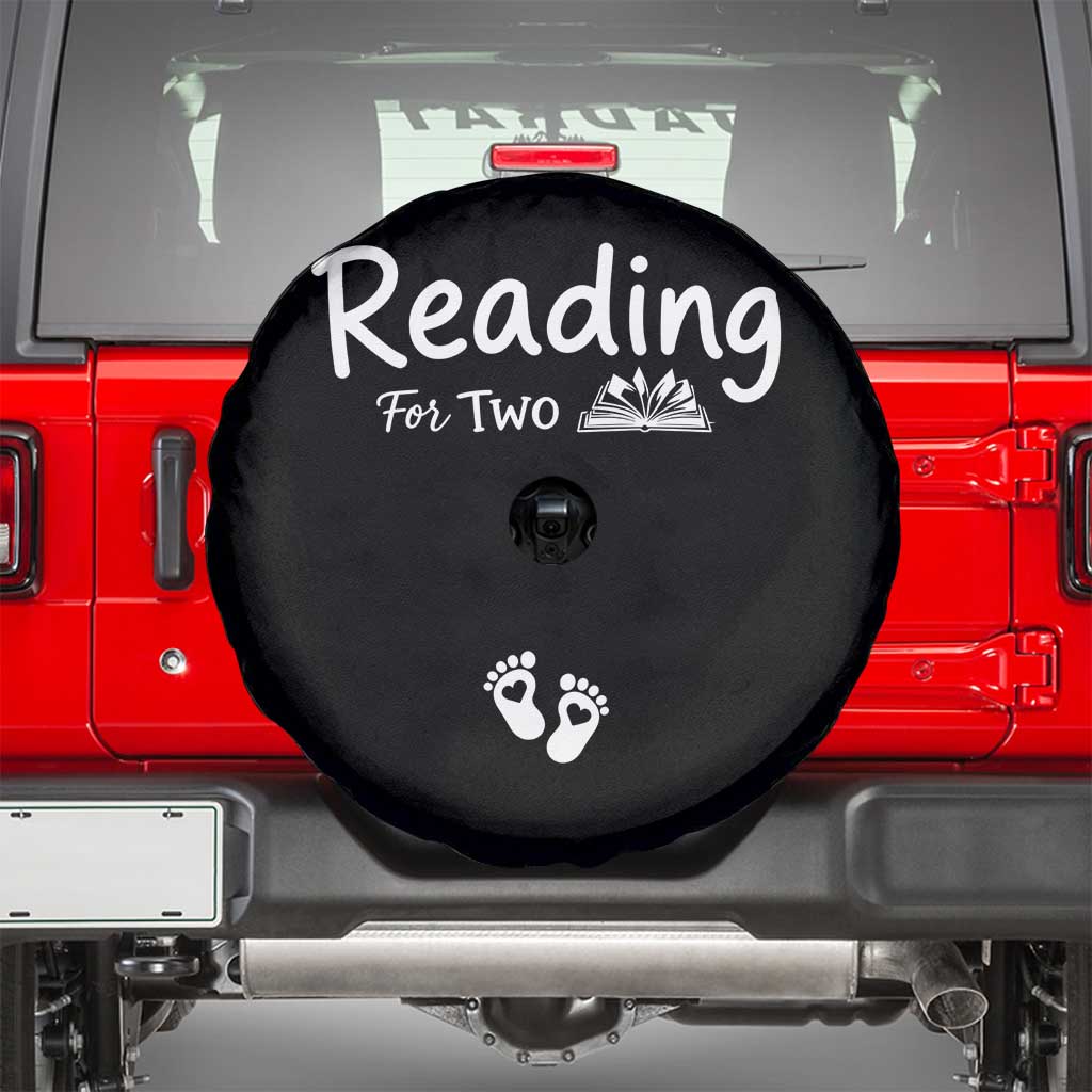 Pregnancy Announcement For Book Lovers Spare Tire Cover Reading For Two TS12 Black Print Your Wear