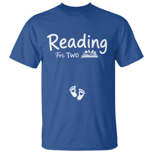 Pregnancy Announcement For Book Lovers T Shirt Reading For Two TS12 Royal Blue Print Your Wear