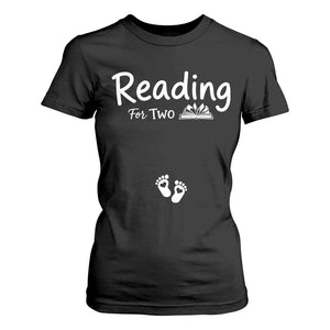 Pregnancy Announcement For Book Lovers T Shirt For Women Reading For Two TS12 Black Print Your Wear