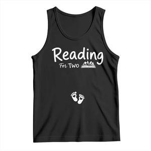Pregnancy Announcement For Book Lovers Tank Top Reading For Two TS12 Black Print Your Wear