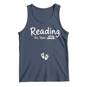 Pregnancy Announcement For Book Lovers Tank Top Reading For Two TS12 Navy Print Your Wear