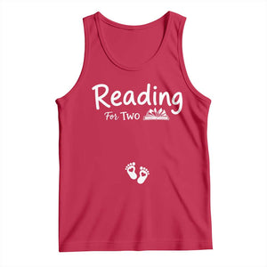 Pregnancy Announcement For Book Lovers Tank Top Reading For Two TS12 Red Print Your Wear