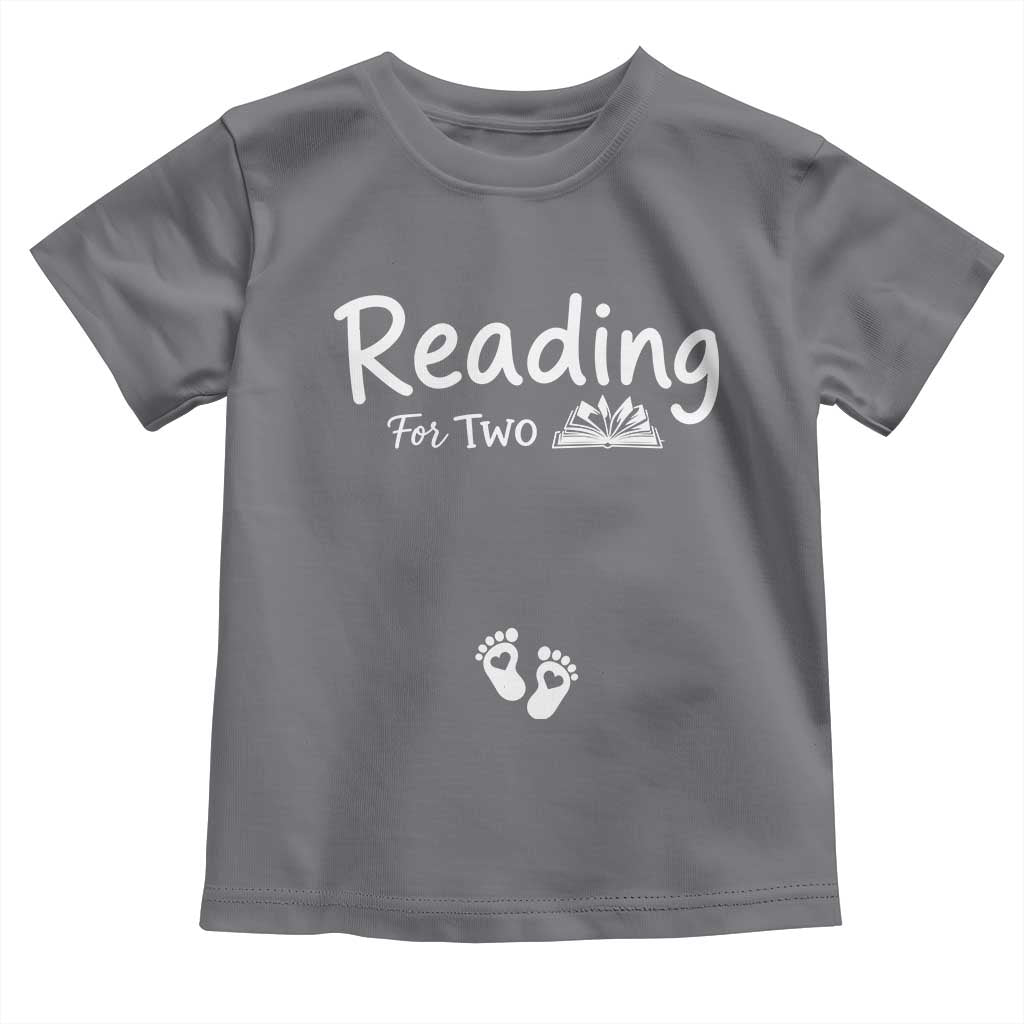 Pregnancy Announcement For Book Lovers Toddler T Shirt Reading For Two TS12 Charcoal Print Your Wear