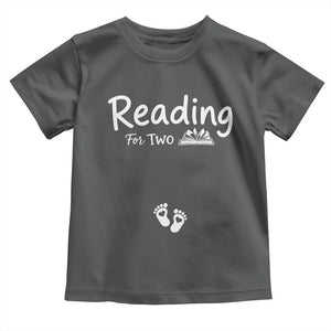 Pregnancy Announcement For Book Lovers Toddler T Shirt Reading For Two TS12 Dark Heather Print Your Wear