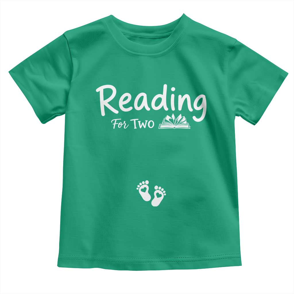 Pregnancy Announcement For Book Lovers Toddler T Shirt Reading For Two TS12 Irish Green Print Your Wear