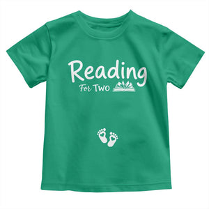 Pregnancy Announcement For Book Lovers Toddler T Shirt Reading For Two TS12 Irish Green Print Your Wear