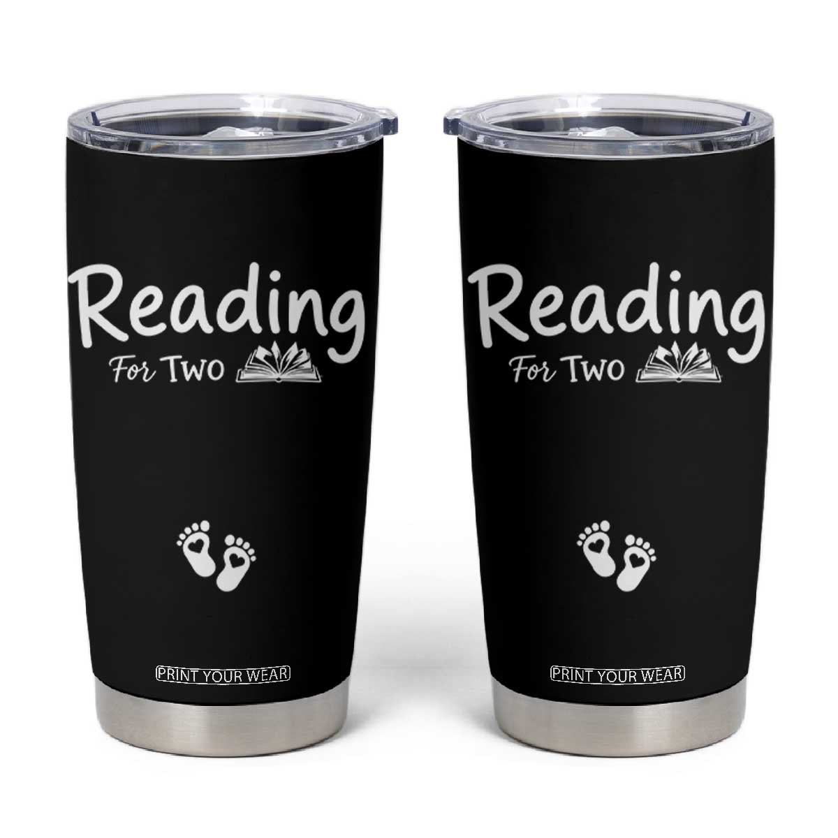 Pregnancy Announcement For Book Lovers Tumbler Cup Reading For Two TS12 Black Print Your Wear