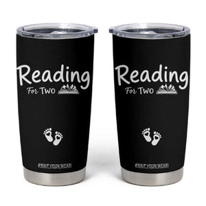 Pregnancy Announcement For Book Lovers Tumbler Cup Reading For Two TS12 Black Print Your Wear