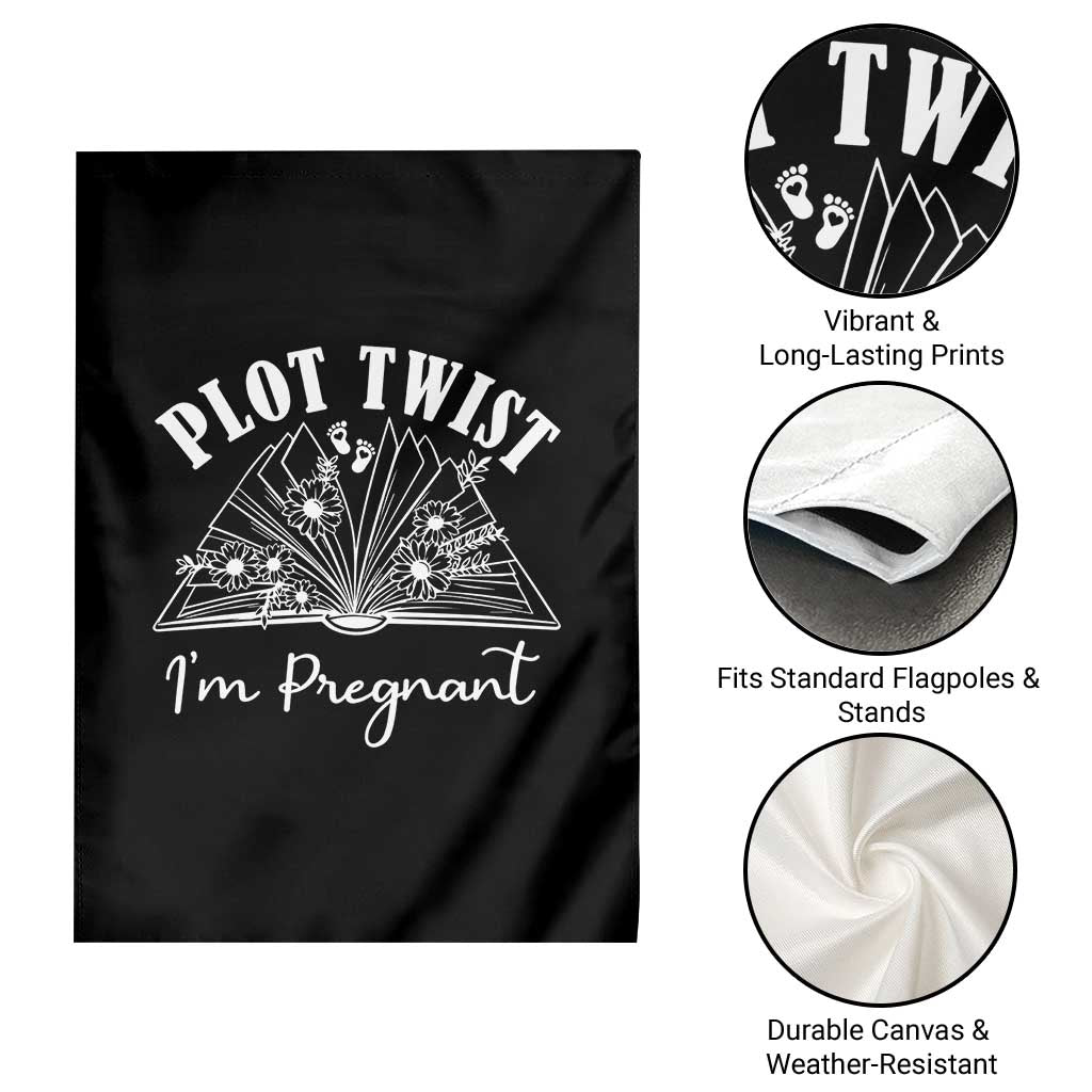 Pregnancy Announcement For Book Lovers Garden Flag Plot Twist I Am Pregnant TS12 Print Your Wear