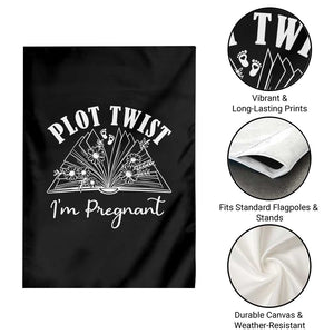 Pregnancy Announcement For Book Lovers Garden Flag Plot Twist I Am Pregnant TS12 Print Your Wear