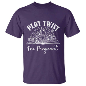 Pregnancy Announcement For Book Lovers T Shirt Plot Twist I Am Pregnant TS12 Purple Print Your Wear