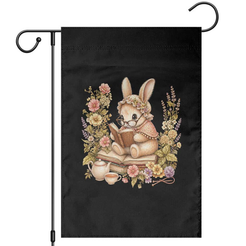 Cottagecore Rabbit Reading Book Garden Flag Aesthetic Grandmacore Gift TS12 Black Print Your Wear