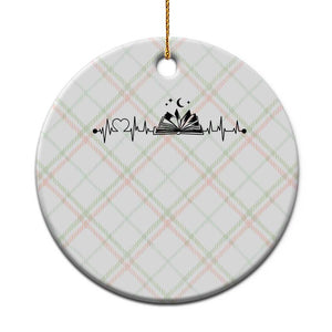 Bookaholic Heartbeat Graphic Ceramic Ornament Vintage Reader Lifeline Gift TS12 1pc Christmas Plaid Print Your Wear