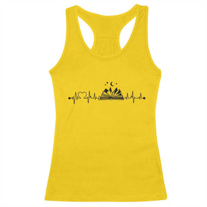 Bookaholic Heartbeat Graphic Racerback Tank Top Vintage Reader Lifeline Gift TS12 Daisy Print Your Wear