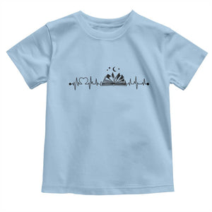 Bookaholic Heartbeat Graphic Toddler T Shirt Vintage Reader Lifeline Gift TS12 Light Blue Print Your Wear