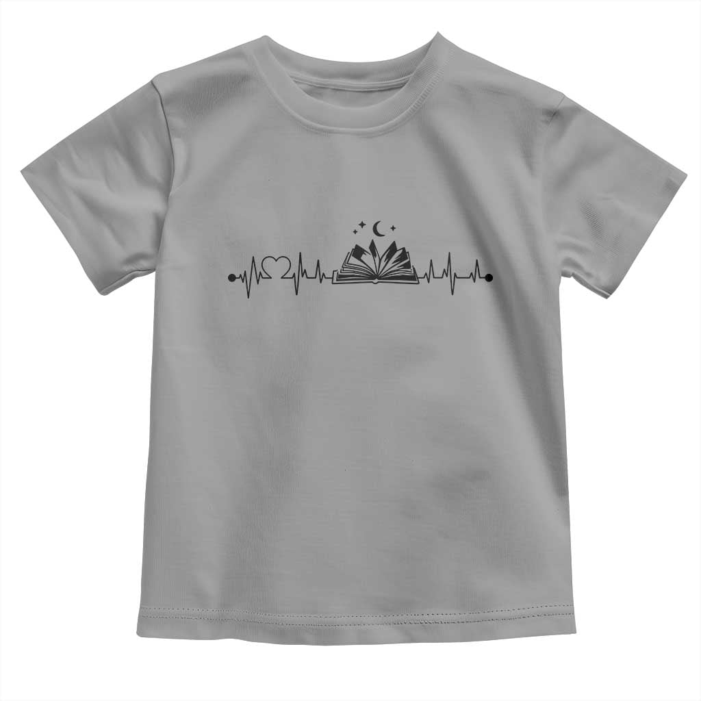 Bookaholic Heartbeat Graphic Toddler T Shirt Vintage Reader Lifeline Gift TS12 Sport Gray Print Your Wear