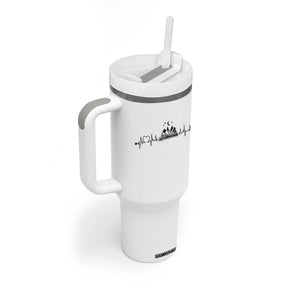Bookaholic Heartbeat Graphic Tumbler With Handle Vintage Reader Lifeline Gift TS12 Print Your Wear