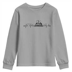 Bookaholic Heartbeat Graphic Youth Sweatshirt Vintage Reader Lifeline Gift TS12 Sport Gray Print Your Wear