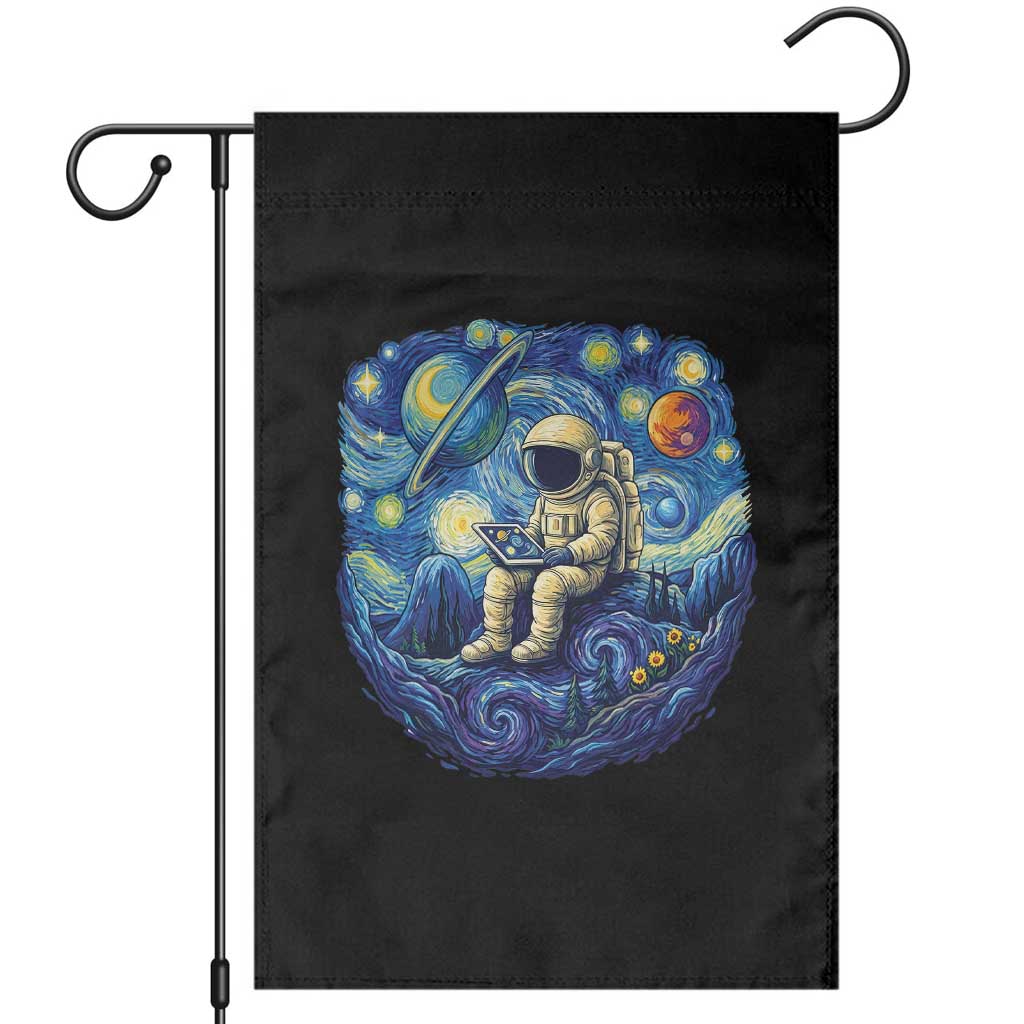 Starry Night Space Bookworm Garden Flag Funny Astronaut Reader Gift TS12 Black Print Your Wear