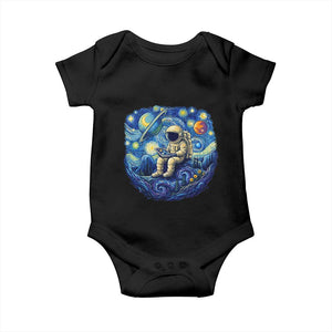 Starry Night Space Bookworm Baby Onesie Funny Astronaut Reader Gift TS12 Black Print Your Wear